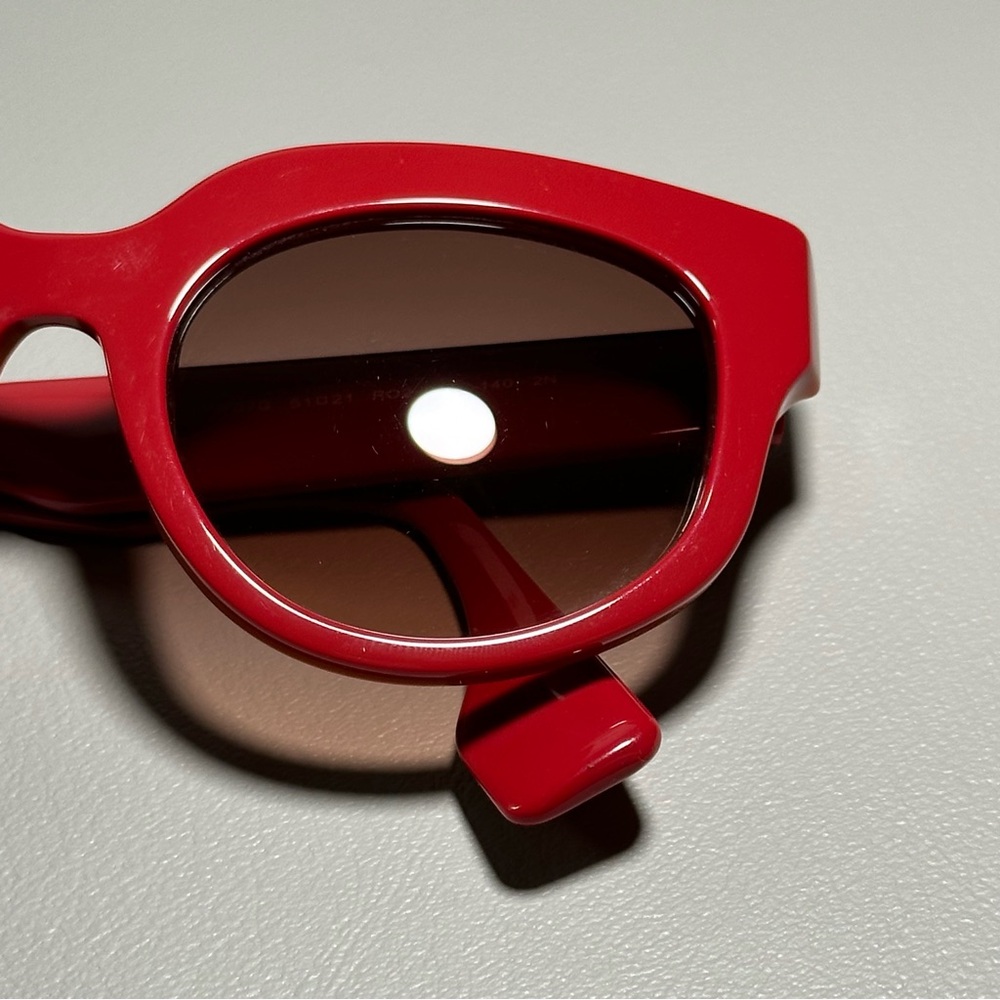 Prada SPR 07Q Oversized Cat Eye Red / Orange Sunglasses - Picture 8 of 8